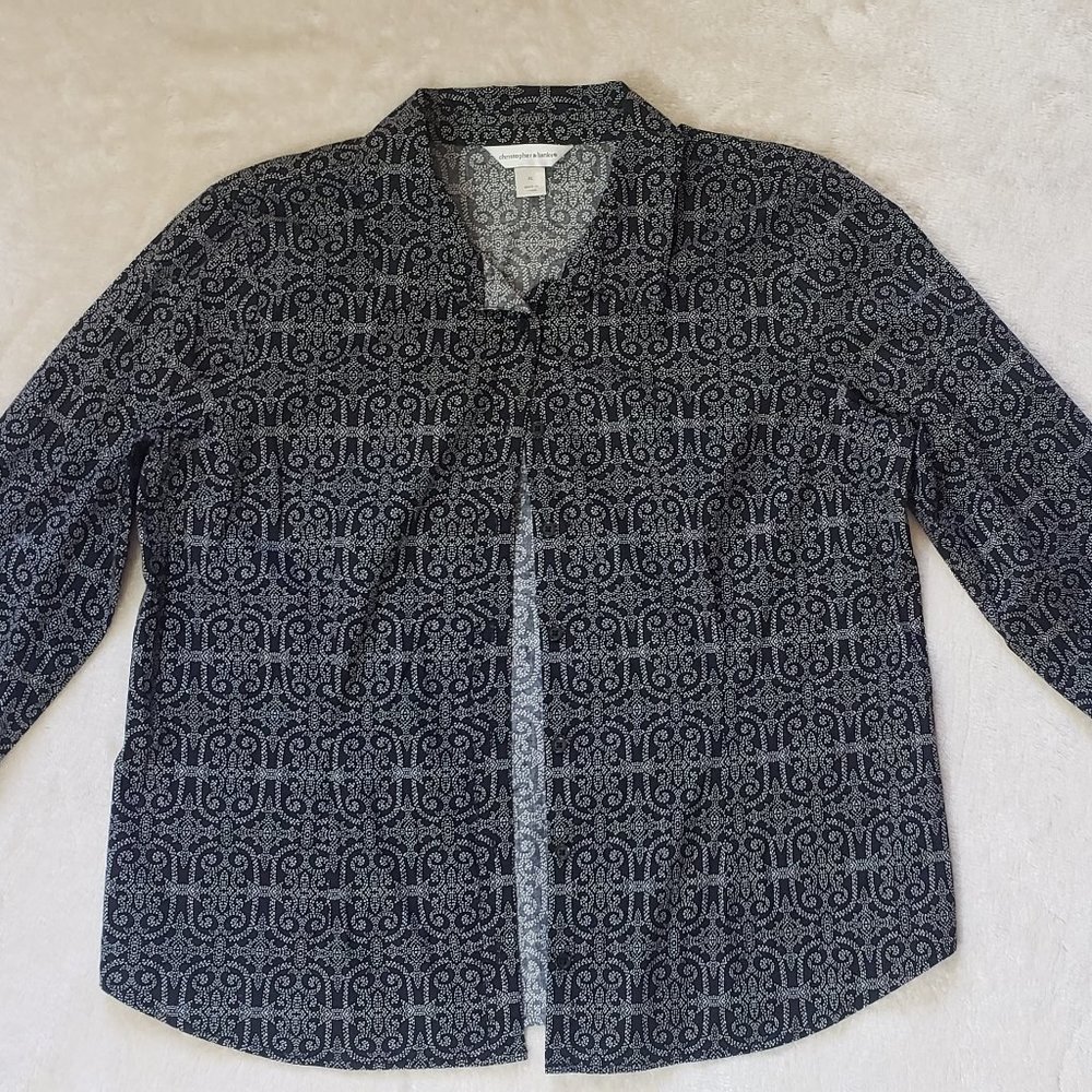 Christopher & Banks Long Sleeve Button-Down Shirt Size L